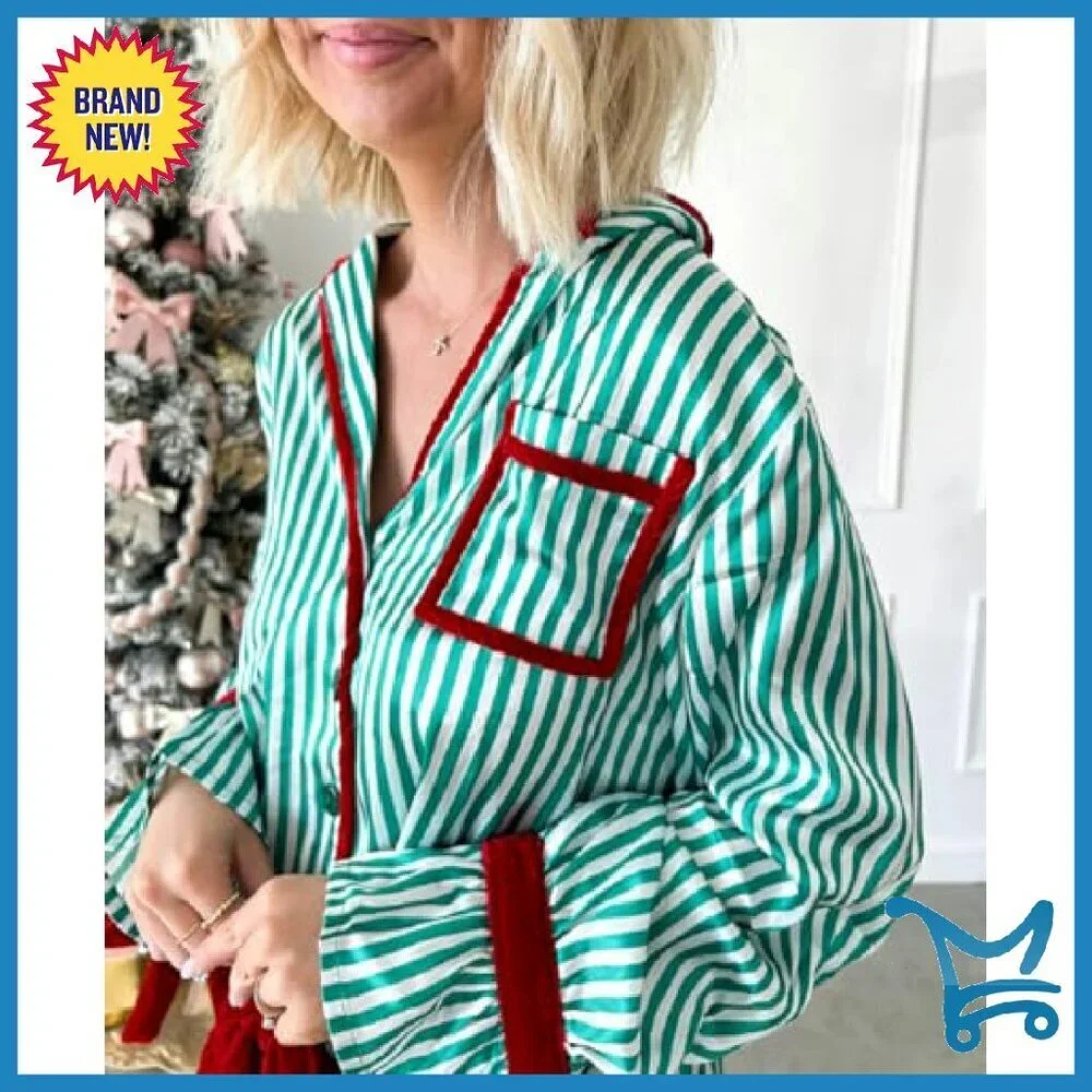 Silk Satin Pajama Set Long Sleeve Bow Tie Shirt Shorts Sleepwear